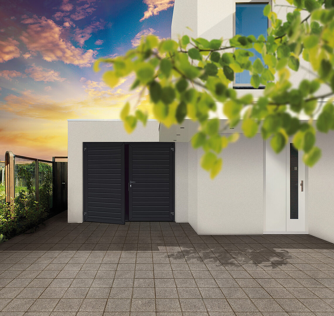 Garagen-Sektionaltor in dark grey